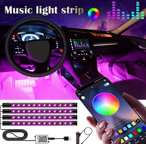 DriveNeat™ RGB LED Interior Car Lights – App Controlled Ambient Lighting