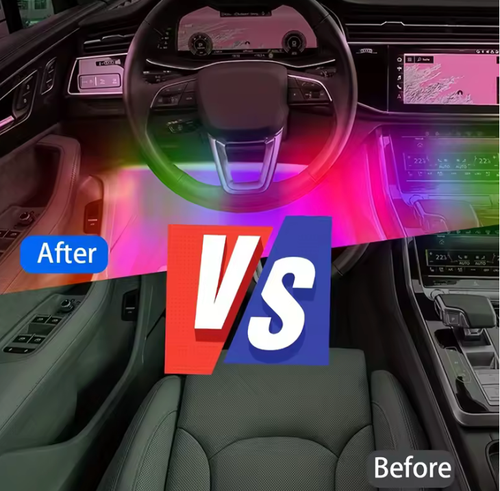 DriveNeat™ RGB LED Interior Car Lights – App Controlled Ambient Lighting