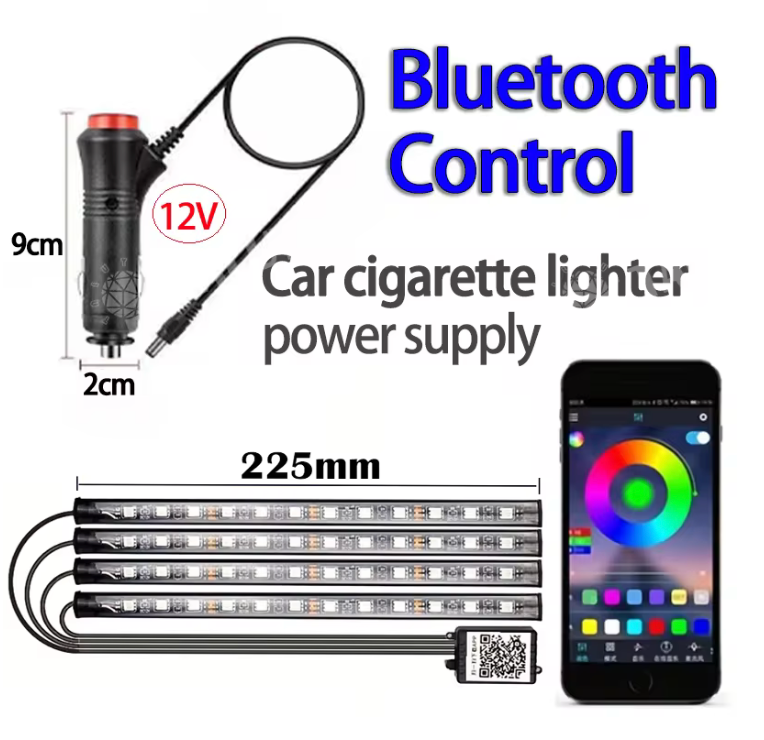 DriveNeat™ RGB LED Interior Car Lights – App Controlled Ambient Lighting